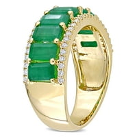 Miabella ženski 2-CT Emerald CT dijamant 14kt žuto zlato polu-vječnost godišnjica prsten