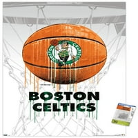Boston Celtics-zidni Poster sa kuglicom za kapanje sa potisnim iglama, 22.375 34