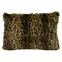 Nourison Golden Leopard Dekorativni krzno jastuk, 18 x18
