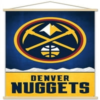 Denver Nuggets-Logo zidni Poster sa drvenim magnetnim okvirom, 22.375 34