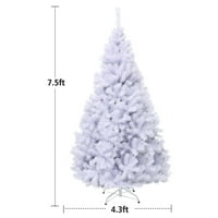 Gyma 7.5 ft Bijelo božićno drvo klasični Bor PVC Materijal za zgušnjavanje Savjeti
