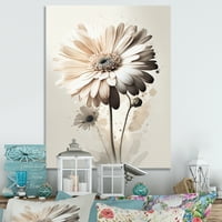 Designart Bijela Gerbera cvijeće IV platno zid Art