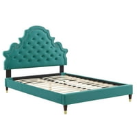 Modway Gwyneth Tufted Performance Velvet Twin Platform Krevet u Teal