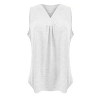 Žene Ljeto V-izrez Tenks Basic Work T-majice Ležerne prilike sa labavim FIT TEE TEes majicama SOLISNA BLUZNA